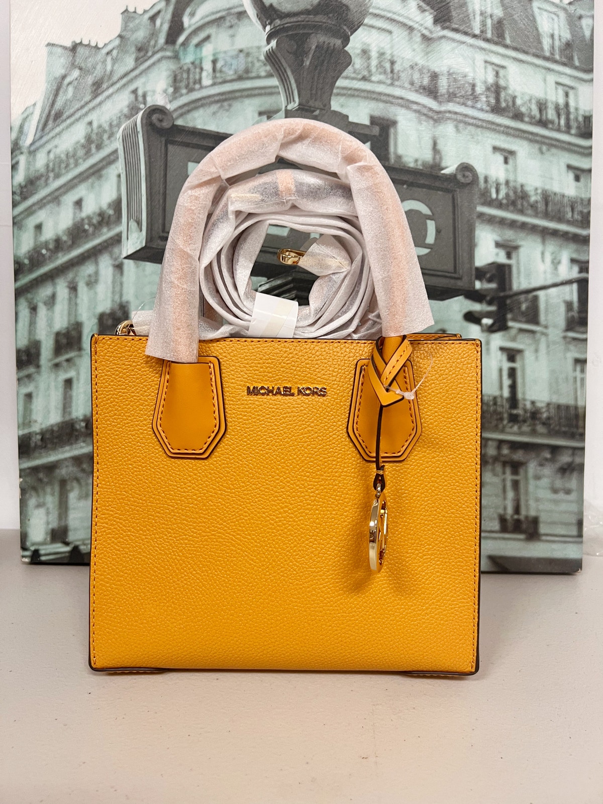 Michael Kors 35s1gm9m2l Mercer Medium Pebbled Leather 2-Way Satchel Crossbody